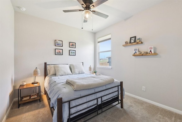 353 Cherry Laurel Ln, Kyle, TX 78640 - bedroom featuring carpet flooring, baseboards, and a ceiling fan