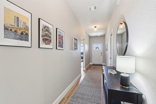 353 Cherry Laurel Ln, Kyle, TX 78640 - hallway with light wood-type flooring and baseboards
