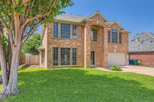 8404 Cahill Dr, Austin, TX 78729 - traditional-style home with driveway, a garage, and brick siding