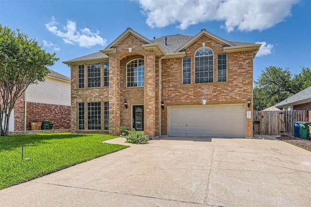 8404 Cahill Dr, Austin, TX 78729 - traditional-style home with driveway, a garage, and brick siding