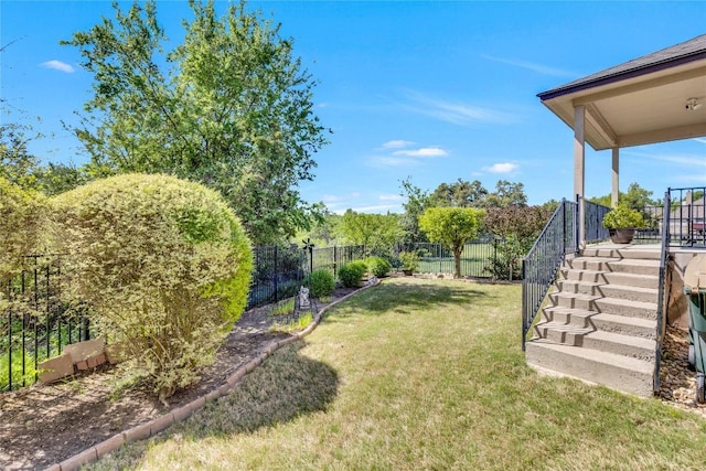 4829 Pyrenees Pass, Austin, TX 78738 - fenced backyard featuring stairs