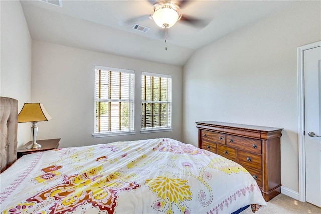 4829 Pyrenees Pass, Austin, TX 78738 - carpeted bedroom featuring vaulted ceiling and ceiling fan