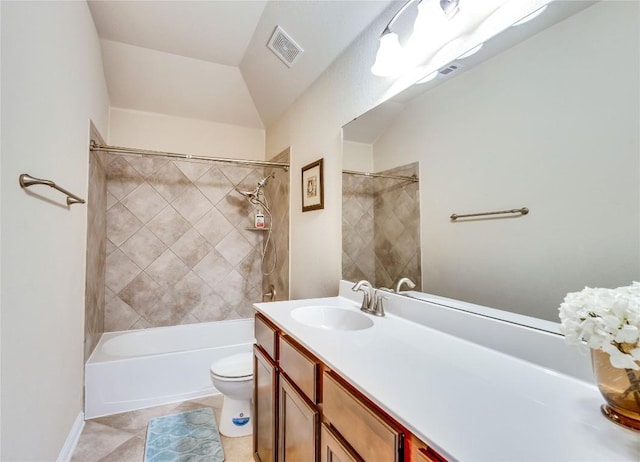 4829 Pyrenees Pass, Austin, TX 78738 - bathroom with vanity, shower / washtub combination, and tile patterned flooring