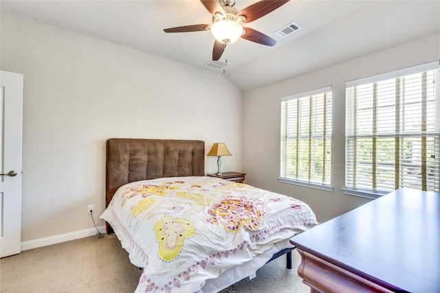 4829 Pyrenees Pass, Austin, TX 78738 - carpeted bedroom with lofted ceiling and a ceiling fan