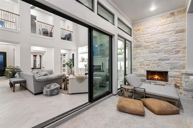 505 Woodside Ter, Austin, TX 78738 - living area with a stone fireplace