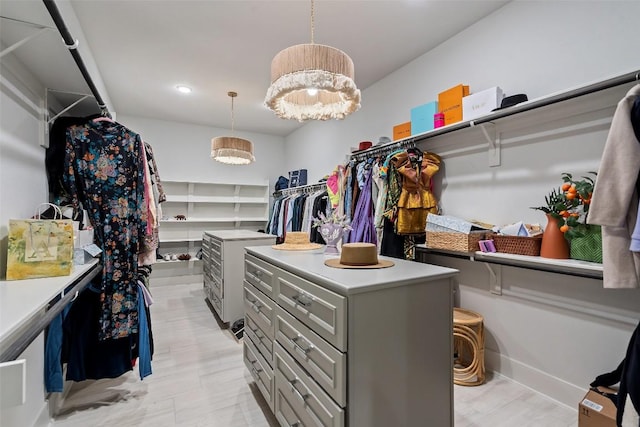 view of walk in closet