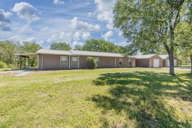 1229 State Highway 304, Gonzales, TX 78629 - ranch-style house with a front lawn and a carport