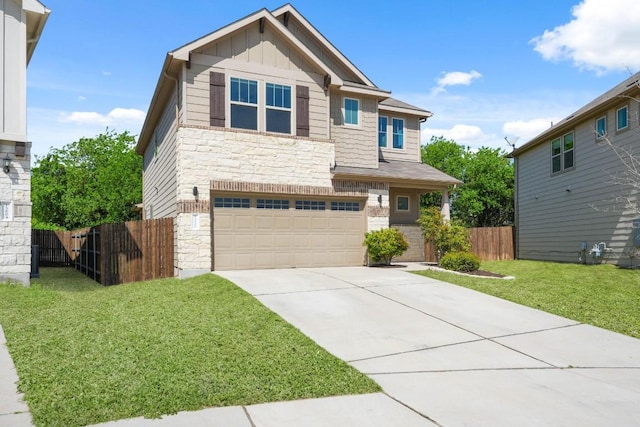 15806 Celosia St, Austin, TX 78728 - craftsman house featuring stone siding, an attached garage, board and batten siding, and concrete driveway