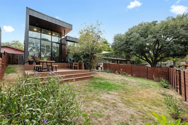 2311 Montclaire St Unit 2, Austin, TX 78704 - fenced backyard featuring a deck