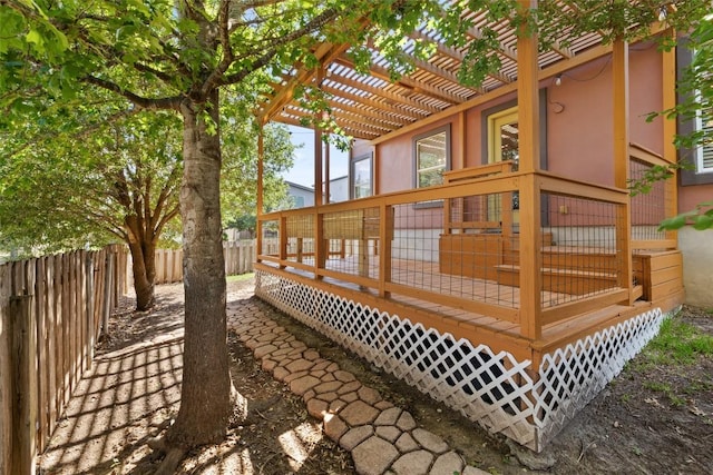 6220 Seville Dr, Austin, TX 78724 - deck with a fenced backyard and a pergola