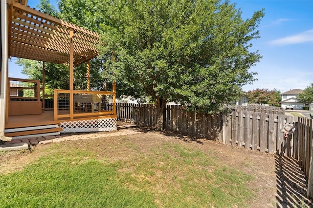 6220 Seville Dr, Austin, TX 78724 - fenced backyard featuring a deck and a pergola