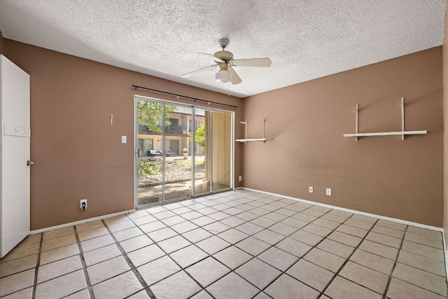 500 E Riverside Dr Unit 146, Austin, TX 78704 - spare room with a ceiling fan, a textured ceiling, and light tile patterned flooring