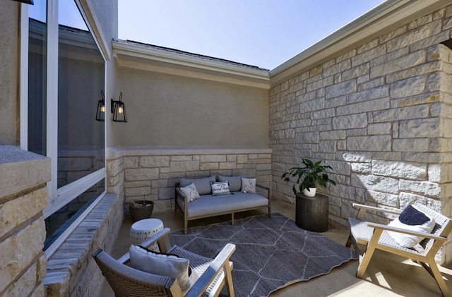 304 Ashburn Cv, Austin, TX 78738 - view of patio featuring an outdoor living space