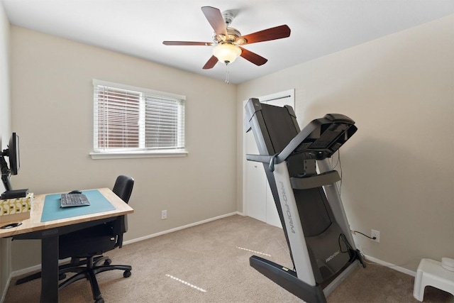 1405 Meadowmear Dr, Austin, TX 78753 - carpeted office featuring ceiling fan and baseboards