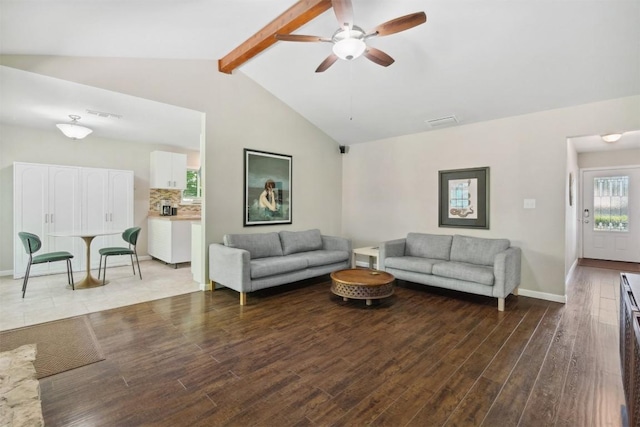 1405 Meadowmear Dr, Austin, TX 78753 - living area featuring wood finished floors, a ceiling fan, and baseboards