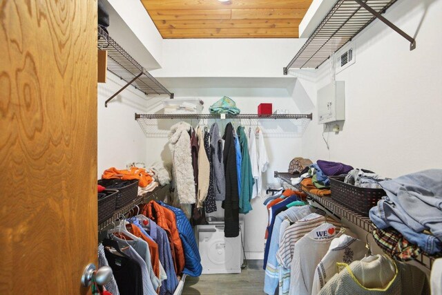 7106 Mountain Trl, Austin, TX 78732 - walk in closet with wood finished floors