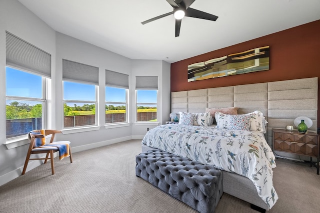 132 Alba Ave, San Marcos, TX 78666 - carpeted bedroom featuring baseboards and ceiling fan