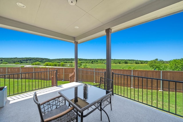 132 Alba Ave, San Marcos, TX 78666 - view of patio / terrace featuring a fenced backyard and outdoor dining space