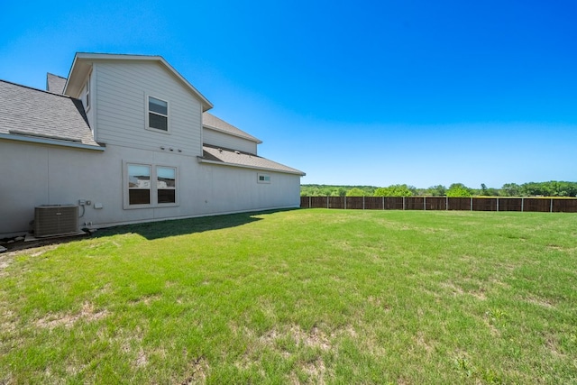 132 Alba Ave, San Marcos, TX 78666 - view of yard featuring fence and central AC