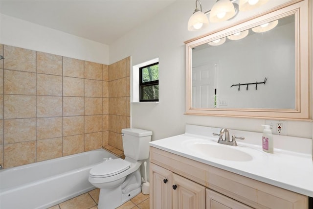 1005 Lisa Dr, Austin, TX 78733 - full bathroom with vanity, tile patterned floors, and shower / tub combination