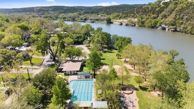 1005 Lisa Dr, Austin, TX 78733 - drone / aerial view of a nearby body of water and a heavily wooded area