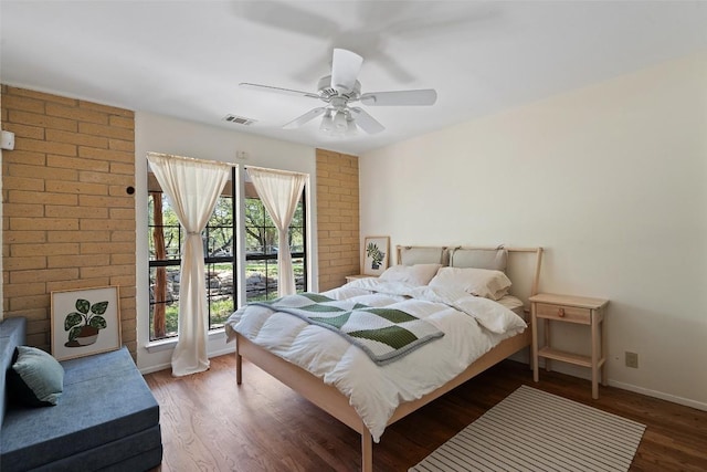 1005 Lisa Dr, Austin, TX 78733 - bedroom featuring wood finished floors and ceiling fan