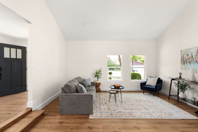 9005 Quail Creek Dr, Austin, TX 78758 - living area with wood finished floors and high vaulted ceiling