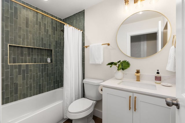 9005 Quail Creek Dr, Austin, TX 78758 - full bathroom with vanity and shower / tub combo with curtain