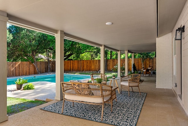 9005 Quail Creek Dr, Austin, TX 78758 - fenced backyard with a patio area and outdoor lounge area