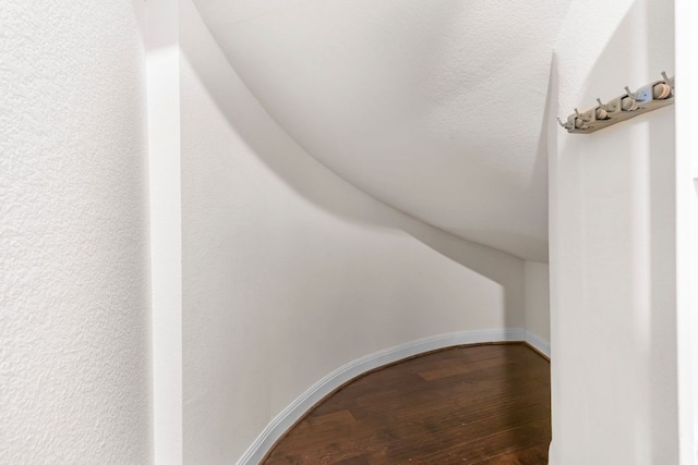 2348 Centennial Loop, Round Rock, TX 78665 - stairway featuring hardwood / wood-style floors and baseboards