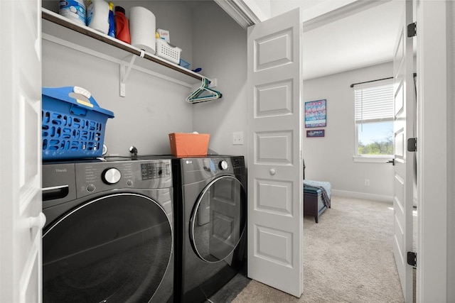 200 W 56th St Unit 4102, Austin, TX 78751 - laundry area featuring separate washer and dryer and light colored carpet