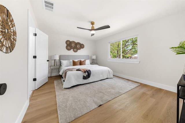 2702 Irish Bend Dr, Austin, TX 78745 - bedroom with light wood-style flooring, baseboards, and visible vents