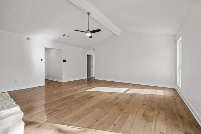 6107 Amber Pass, Austin, TX 78745 - unfurnished living room with wood finished floors, a ceiling fan, and baseboards