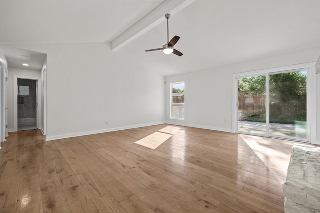 6107 Amber Pass, Austin, TX 78745 - unfurnished living room with light wood-style floors, ceiling fan, and baseboards
