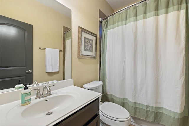5612 Cherokee Draw Rd, Austin, TX 78738 - bathroom with vanity, curtained shower, a textured wall, and a tub to relax in