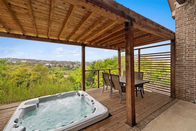 5612 Cherokee Draw Rd, Austin, TX 78738 - deck with an outdoor hot tub and outdoor dining area
