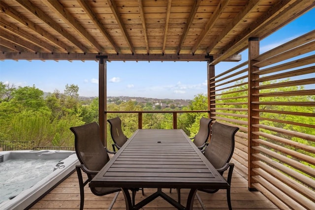 5612 Cherokee Draw Rd, Austin, TX 78738 - wooden terrace featuring outdoor dining space