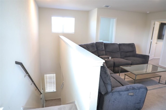 70 Snowy Plover Ln, Leander, TX 78641 - living room featuring carpet and baseboards
