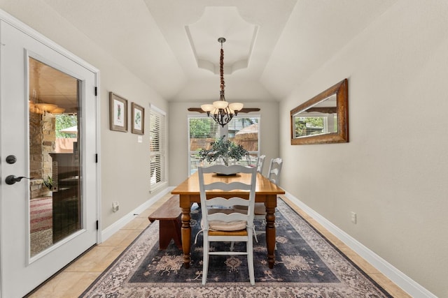 215 Choke Canyon Ln, Georgetown, TX 78628 - dining area featuring a chandelier and a tray ceiling