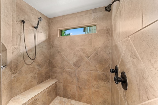 215 Choke Canyon Ln, Georgetown, TX 78628 - full bath with a tile shower