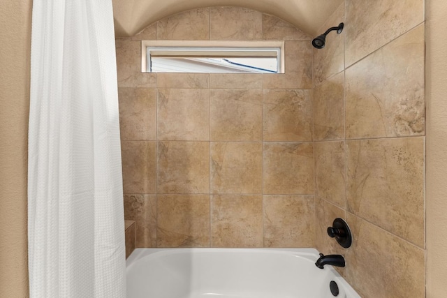215 Choke Canyon Ln, Georgetown, TX 78628 - bathroom featuring shower / bathtub combination with curtain