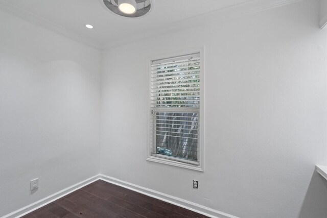 1905 Robinhood Trl, Austin, TX 78703 - empty room with dark wood-style floors and ornamental molding