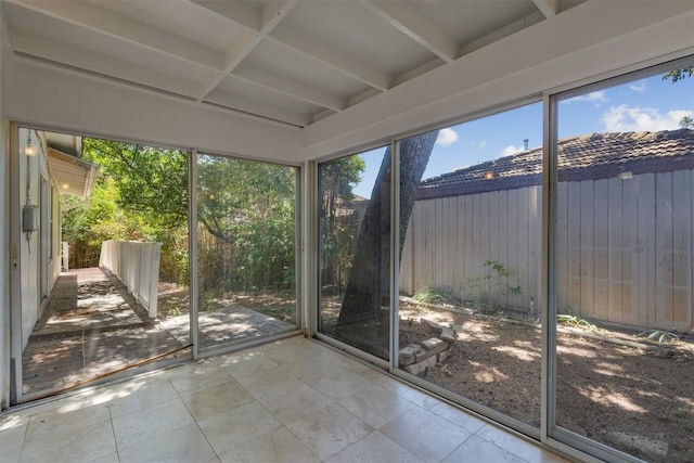 1905 Robinhood Trl, Austin, TX 78703 - unfurnished sunroom with beam ceiling