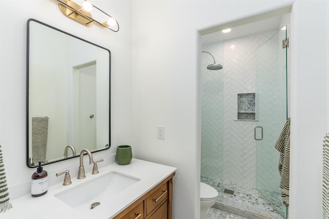 290 County Road 207, Liberty Hill, TX 78642 - full bathroom with toilet, a stall shower, and vanity