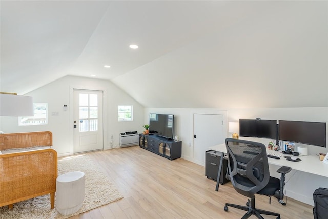 290 County Road 207, Liberty Hill, TX 78642 - office space with light wood finished floors, vaulted ceiling, and baseboards