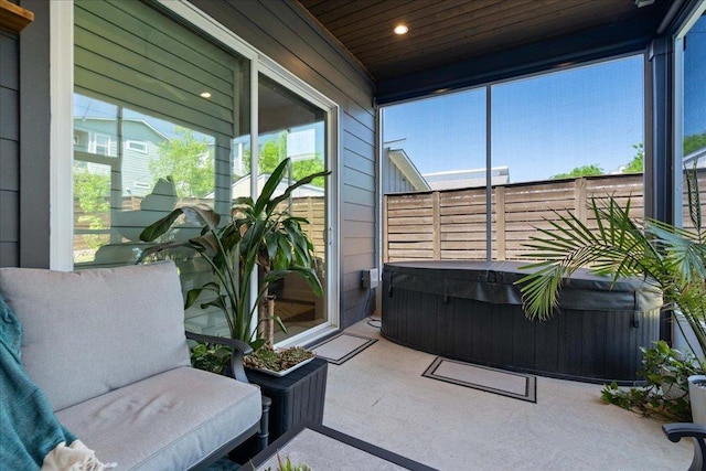 7009 Zachary Dr, Austin, TX 78724 - sunroom featuring a hot tub