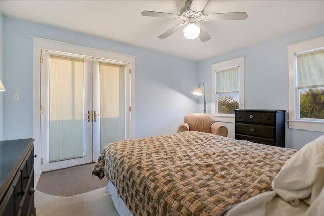 508 S Walnut St, Georgetown, TX 78626 - bedroom featuring multiple windows, carpet floors, and ceiling fan