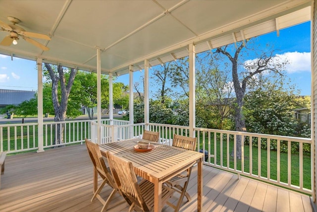508 S Walnut St, Georgetown, TX 78626 - wooden terrace with outdoor dining area and a yard