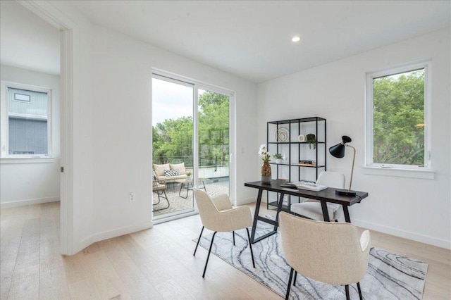 1713 E M Franklin Ave Unit 1, Austin, TX 78721 - home office with light wood finished floors and recessed lighting