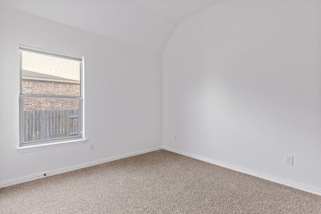 2632 Los Alamos Pass, Round Rock, TX 78665 - unfurnished room with carpet flooring, vaulted ceiling, and baseboards